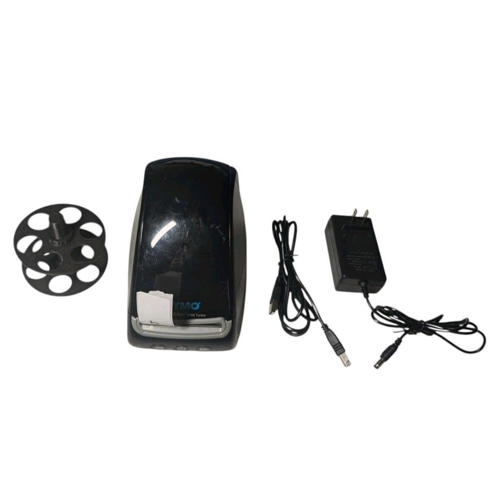 DYMO LabelWriter 550 Turbo Thermal Label Printer USB w/ AC Adapter Spool Holder